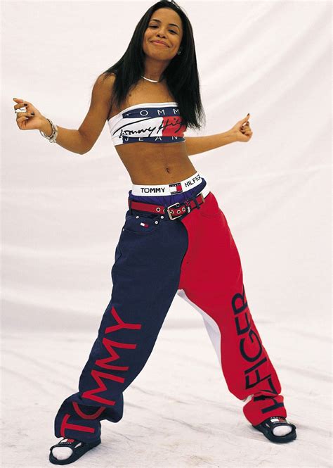 aaliyah tommy hilfiger overalls|how to dress like aaliyah.